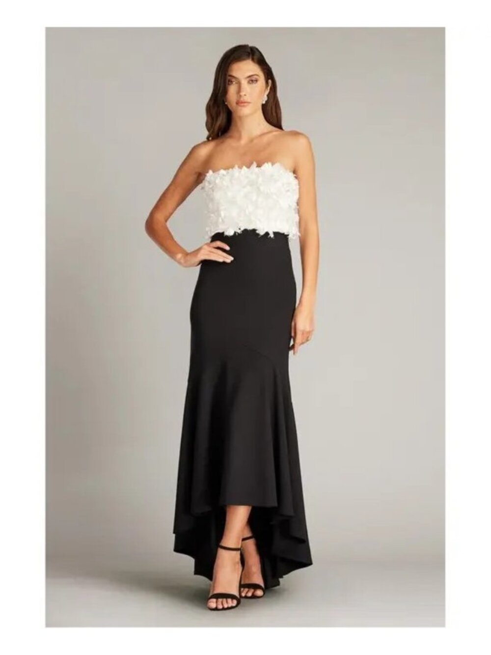 NEW Tadashi Shoji  xora floral embellished strapless gown 8 formal elegant